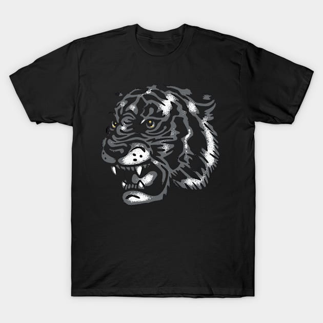 Tiger Tattoo B&W T-Shirt by Bada$$Characters